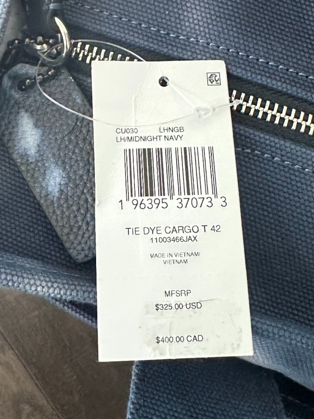 Women's Blue Cargo 40 Tie-Dye Tote Bag Style #C2457-CU080 *NWT* - Picture 12 of 12